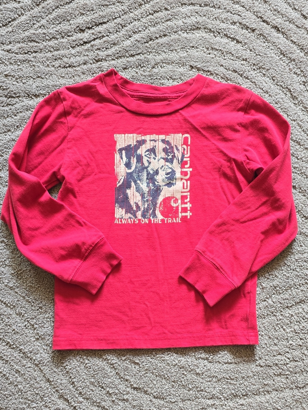 Carhartt Kids Long-Sleeve Graphic Tee in True Red.